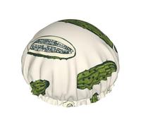 Pickles Or Pickled Cucumbers Double Layer Elastic Waterproof Shower Cap Reusable Bath Cap