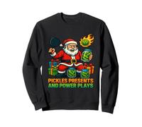 Pickles Presents and Power Plays Pickleball Santa Sweatshirt