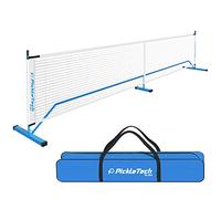 PICKLETECH - APB-PNS-Blue - Portable Pickleball Net Slim 4.0-6.7 m - Tournament Special - Weather-Resistant Net + Carry Bag - Professional Pickleball Equipment - Court Equipment