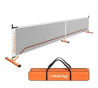 PICKLETECH - APB-PNS-Orange - Portable Pickleball Net Slim 4.0-6.7 m - Tournament Special - Weather-Resistant Net + Carry Bag - Professional Pickleball Equipment - Court Equipment
