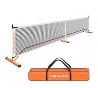 PICKLETECH - APB-PT22FT-Orange - Outdoor Resistant PRO Portable Pickleball Net - 6.7 m - 22 ft - Reinforced 3.0 Version - Pickleball Court Equipment