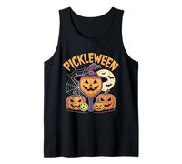 Pickleween Pickleball Player Spooky Halloween Pumpkin Tank Top