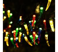 PickMeYA Solar Chili Pepper String Lights Outdoor, 23ft(7m) 50LED Multicolor Solar Lights for Christmas, Halloween, Patio, Garden, Tree, Porch, and Kitchen Decor
