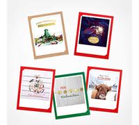 PICKMOTION Set of 6 Polaroid Photo Greeting Cards with Envelope Christmas Premium Instagram Christmas Cards, Handmade Folding Cards, Funny Sayings & Designs X-Mas, Christmas Cards