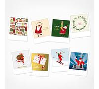 PICKMOTION Set of 8 Creative Christmas Cards, Hand Illustrated Christmas Cards, Gift Cards, Handmade Greeting Cards, Funny Sayings & Motifs X-Mas, Christmas Cards, BMP-0154