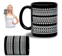 PICKONA Hidden Message Mug Hidden Tea Cup Coffee Mug 350ml Mark Cup Dual Tone Ceramic Cup for Office, Travel, Gifting Dual Tone Design with Comfortable Grip The Beauty of Color Contrast (Black)
