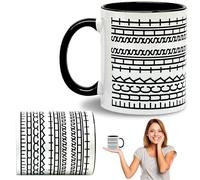PICKONA Hidden Message Mug Hidden Tea Cup Coffee Mug 350ml Mark Cup Dual Tone Ceramic Cup for Office, Travel, Gifting Dual Tone Design with Comfortable Grip The Beauty of Color Contrast (White)