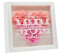 PICKONA Mum Rose Flower Shadow Box Frame - 23×23cm Picture Frame Gifts for Mum Anniversary Mother's Day Birthday
