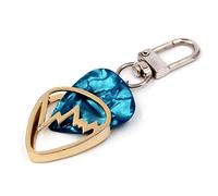 PICKRING Soundwave Shaped Guitar Pick Holder Keychain for Guitarists (Gold)