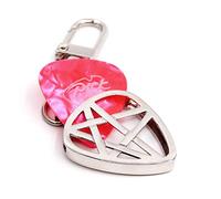 PICKRING Star Shaped Guitar Pick Holder Keychain for Guitarists (Silver)