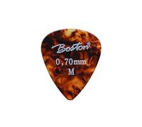 Picks, celluloid, tortoise, standard teardrop model, 24-pack, medium, 0.70 mm.