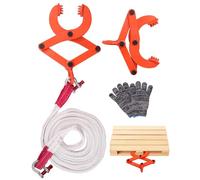 Pickup Pallet Puller Clamp Kit 1T/2205Lbs Truck Pallet Puller Clamp with 2 Steel Hooks & 13.1ft Tow Strap & Gloves, Stump/Tree Pallet Puller Tool for Pulling Pallets Wood or Heavy Thing