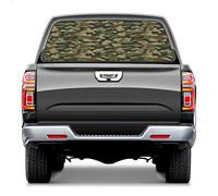 Pickup Truck Back Window Truck Rear Window Decals Rear Window Graphic Decals for Trucks Fire Pickup Car Window Stickers 65*22 inch Truck Back Window Perforated Vinyl Window Film Decal(Camouflage Green