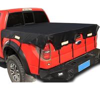 Pickup Truck Bed Cover for Mitsubishi Mighty Max 1986-1996 | 600D Oxford Cloth - Waterproof, Heavy Duty Soft Tonneau Cover Flat Style with Hooks and Safety Reflective Strips Cargo Cover
