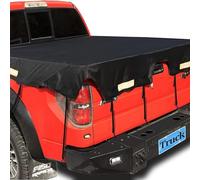 Pickup Truck Bed Cover with Bungee Belt Waterproof Oxford Cargo Tarp Cover(M)