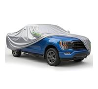 Pickup Truck Cover for Exterior Use, Waterproof All Weather Car Tarp with Driver Side Zipper Door, Heavy Duty Protection Against Sun Rain Snow, Fits Trucks Up to 242 Inch Silver