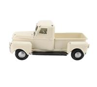Pickup Truck Model, Tin Pull Back Toy Car with Manual Mechanism, for Kids Home Office Decoration (White Mini Truck)