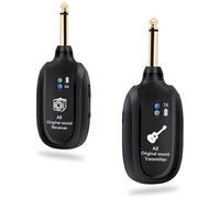 Pickup with Volume Control 2.4GHz Rechargeable A8 Wireless Guitar Transmitter Receiver System 24-bit/48KHz Audio Low Latency <4ms for Electric Guitar & Bass Wireless Audio Transmitter & Receiver