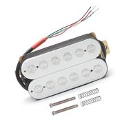pickups Electric Guitar Humbucker 6.3mm Big Pole Piece Dual Coill Guitar Pickup With 4 Conduct Cable Coil Splitting Neck Bridge (Color : White Neck 52mm)