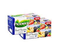 Pickwick Fruit Fusion Caffeine-Free Tea, Assorted Flavours, 20 Tea Bags, Forest Fruit, Strawberry, Plum Vanilla Cinnamon, Ginger Lemon, Pack of 2