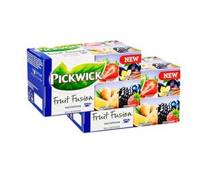 Pickwick Fruit Fusion Caffeine-Free Tea, Assorted Flavours, 20 Tea Bags, Forest Fruit, Strawberry, Plum Vanilla Cinnamon, Ginger Lemon, Pack of 2