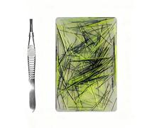 Picky Pad,Silicone Picking Fidget Toys,Fun Picking Pad with Black and Green Threads,Adult Pick Pad Fidget with Tweezers,Fidget Toy for Stress Relief,Anxiety and Focus