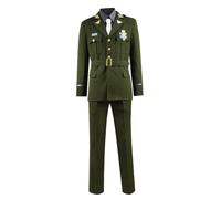 picmefee Adult America Army Officer Uniform Men's US Hero Steve Rogers Captain Cosplay Uniform Suit, Army Green, XS