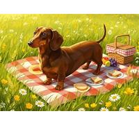 Picnic 300 Piece Jigsaw Puzzles for Adults, Colourful, Challenging & Brainteasing Adult puzzles 300 Pieces Dog, Fun jigsaws for The Whole Family 16x11 inch