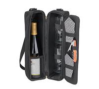 Picnic at Ascot Insulated Wine Tote with 2 Wine Glasses, Napkins and Corkscrew -Designed & Assembled in the USA