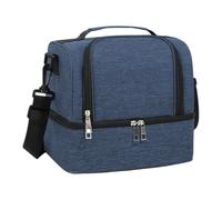 Picnic Bag, Insulated Leak-Proof Travel Cooler Bag with Waterproof Lining and Zipper Closure, Portable Pouch for Party Camping School Outdoor Work Drink Storage or Beach Use, Blue