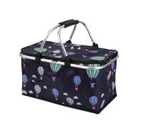 Picnic Basket | Large Folding Picniic Baskett With Sturdy Aluminium Frame | Weatherproof Oxford Fabric | Largee Capacity Camping & Outdoor Picnicc Organizer With Handle, Insulated Cooler Box