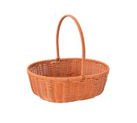 Picnic Basket with Handle Natural Wicker Rustic Rattan Harvest Basket for Vegetables Fruits Flowers Portable Multipurpose Woven Storage for Garden Easter Outdoor Gatherings Home Decor (C)
