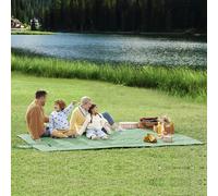 Picnic Blanket 200 x 200 cm Leaf Pattern and Khaki, Leaf Pattern + Green / 300 x 200 cm