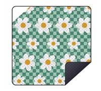 Picnic Blanket 2x2M Portable 3-Layer Camping Mat Waterproof Moisture-Proof Soft Ground Sheet with Storage Bag for Outdoor Beach Park Garden Family Use Machine Washable Lightweight Foldable Travel Gear