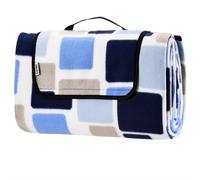 Picnic Blanket Blue/Beige 2x2m with Handle