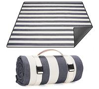 Picnic Blanket Extra Large 57.1"x78.7" Waterproof & Sandproof Beach Picnic Mat, Machine Washable Folding Camping Rug with Carry Strap for Park, Outdoor Concerts, Hiking, Travel (Denim Blue)