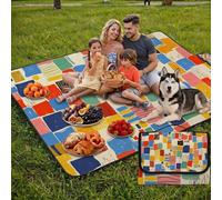 Picnic Blankets Large 150x180 cm, Beach Blanket Waterproof Sandproof Beach Accessories,Foldable & Portable Camping Mat, Outdoor Picnic Mat for Grass, Parks, Concerts, Trips - beige, yellow UZ-102