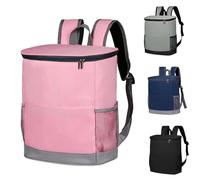 Picnic Cool Bag,4 Compartment Drink Bag, Insulated Drink Caddy Carrier Bag, Multiple Tumbler Cup Carrier With Adjustable Strap, Family Size Insulated Drinks Holder for Travel, Camping, BBQ (A-RD)