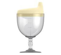 Picnic Cups Baby Wine Sippy Cup Plastic Goblet Cup No Spill Wine Glass Sippy Baby Goblet Glass Beverage Mug Milk Bottle with Lid for Kids (D, 15X8X8cm)
