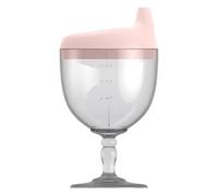 Picnic Cups Baby Wine Sippy Cup Plastic Goblet Cup No Spill Wine Glass Sippy Baby Goblet Glass Beverage Mug Milk Bottle with Lid for Kids (B, 15X8X8cm)