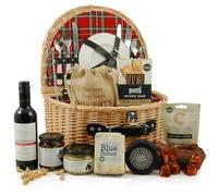 Picnic Delight Wine & Cheese Hamper | 12-Piece Wicker Basket for Two with Award-Winning Chilean Merlot, Stilton, Cheddar & Gourmet Treats