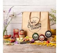 Picnic for Two Cheese Gift Hamper - Includes Three Waxed Cheddar Truckles, Biscuits & Chilli Jam in a Cheshire Cheese Company Jute Coolbag