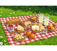 Picnic Lawn Jigsaw Puzzles for Adults 300 Pieces, Adult jigsaw Puzzle 300 pieces Spring, Challenging Brainteaser with Alphabet Backing, Eco-friendly Dust-Free, Home Wall Decor Gift