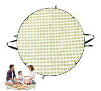 Picnic Mat Tote Bag - 125cm (1 Piece) Waterproof Sand-Resistant Polyester | Round Beach Rug, Portable Folding Ground Blanket, Outdoor Camping Garden Park Stadium Group Seating