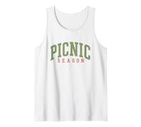 Picnic Season Retro Varsity Green Spring Time Summer Tank Top