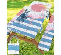 Picnic Table Cover with Bench Covers Table Cloth Tablecover Camping Essentials Camp Must Haves Camper Gear Outdoor Accessories River Water Motorhome Trailer Tent Rv Car Travel Activities Set Accessary