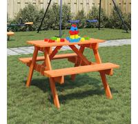 Picnic Table For 4 Kids With Umbrella Hole Solid Wood Fir