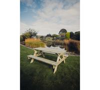 Picnic Table - L179.5 x W143.5 x H76 cm - Partially Assembled Churnet Valley Garden Furniture Ltd Brown One Size