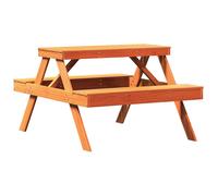 Picnic Table Outdoor Patio Garden Wax Brown Solid Wood Pine vidaXL