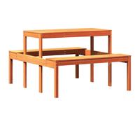 Picnic Table Outdoor Patio Garden Wax Brown Solid Wood Pine vidaXL